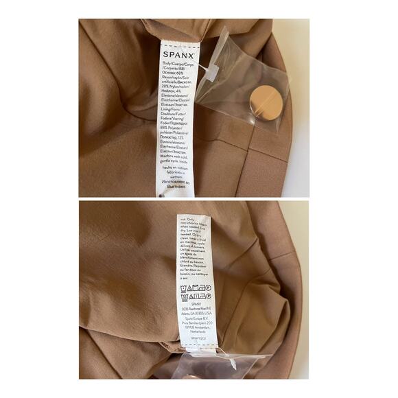 Spanx Ponte Vest Dress Office Quiet Luxury Stretch Neutral Toffee Tan Large NWT - Picture 10 of 15